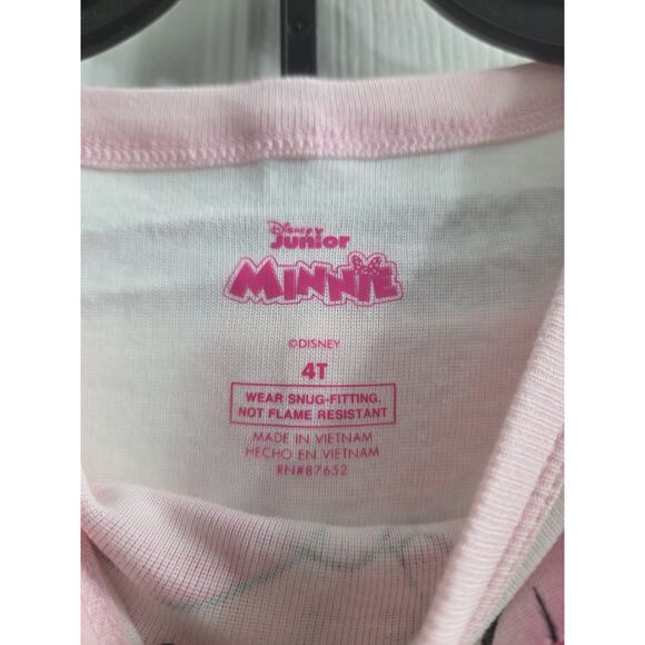 Disney Junior Minnie Mouse 2 Piece Pajama Set Pink Long Sleeve Pant Size 4T Nwt - Picture 5 of 6